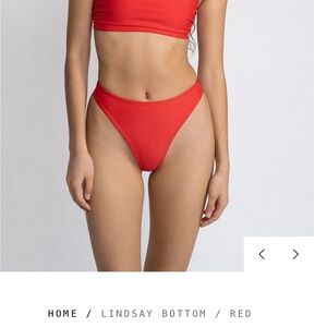 NWOT The Saltwater Collective Lindsay Red Bikini Bottom